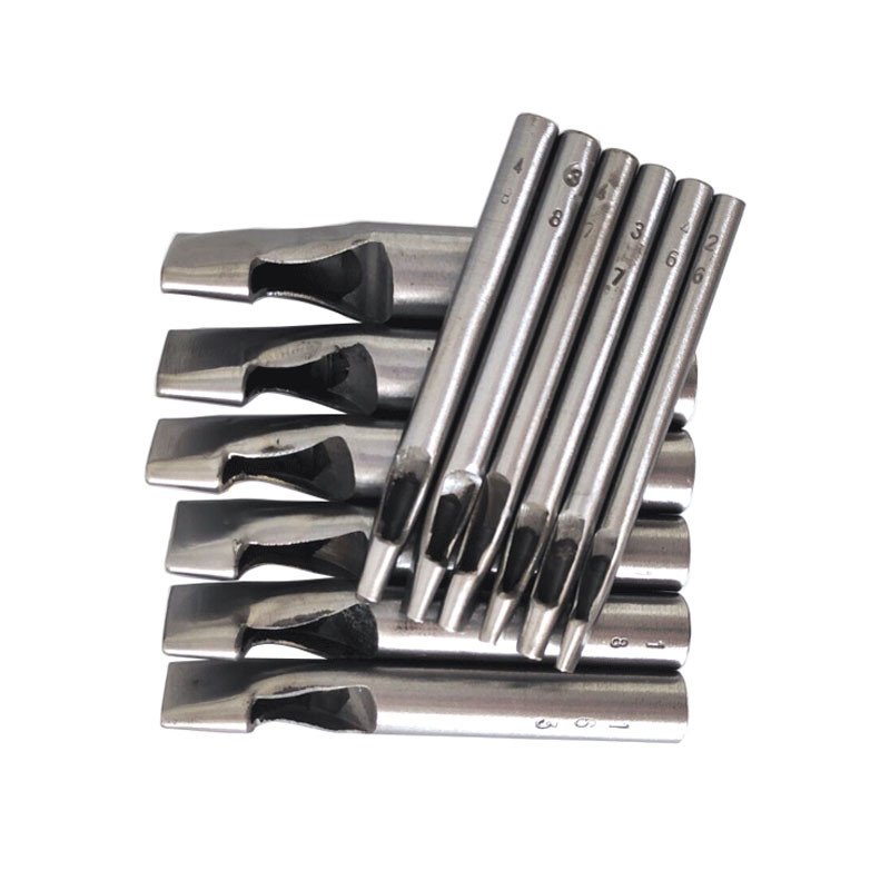Ovālas formas ādas amatniecības caurumošanas komplekts perforators jostas pulksteņa siksniņa ādas apstrādei, stiprs, izturīgs instruments, elipses perforators