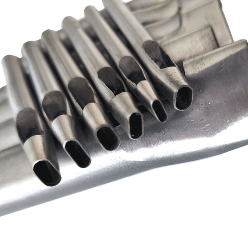 Ovālas formas ādas amatniecības caurumošanas komplekts perforators jostas pulksteņa siksniņa ādas apstrādei, stiprs, izturīgs instruments, elipses perforators