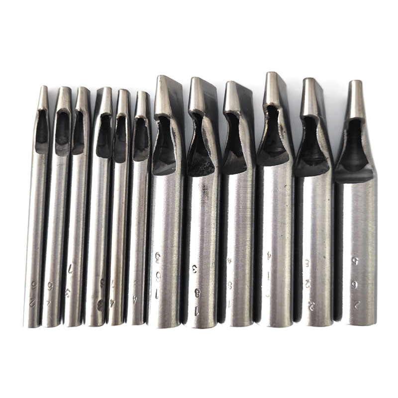 Ovālas formas ādas amatniecības caurumošanas komplekts perforators jostas pulksteņa siksniņa ādas apstrādei, stiprs, izturīgs instruments, elipses perforators