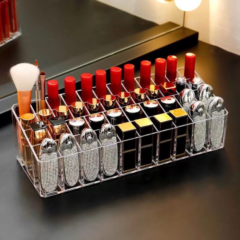 40 Grid Acrylic Lipstick Box Makeup Organizer Storage Box Κραγιόν organizer βερνίκι νυχιών Display Holder Cosmetic Organizer Box