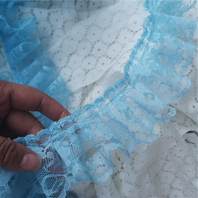 6cm Φαρδιά μονή στρώση πτυχωτό ύφασμα δαντέλας από τούλι DIY Κούκλα Pettiskirt Ρούχα για κατοικίδια Φούστα Κουρτίνα υφασμάτινη διακόσμηση σπιτιού