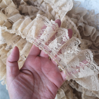 6cm Φαρδιά μονή στρώση πτυχωτό ύφασμα δαντέλας από τούλι DIY Κούκλα Pettiskirt Ρούχα για κατοικίδια Φούστα Κουρτίνα υφασμάτινη διακόσμηση σπιτιού