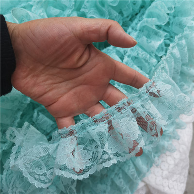 6cm Φαρδιά μονή στρώση πτυχωτό ύφασμα δαντέλας από τούλι DIY Κούκλα Pettiskirt Ρούχα για κατοικίδια Φούστα Κουρτίνα υφασμάτινη διακόσμηση σπιτιού