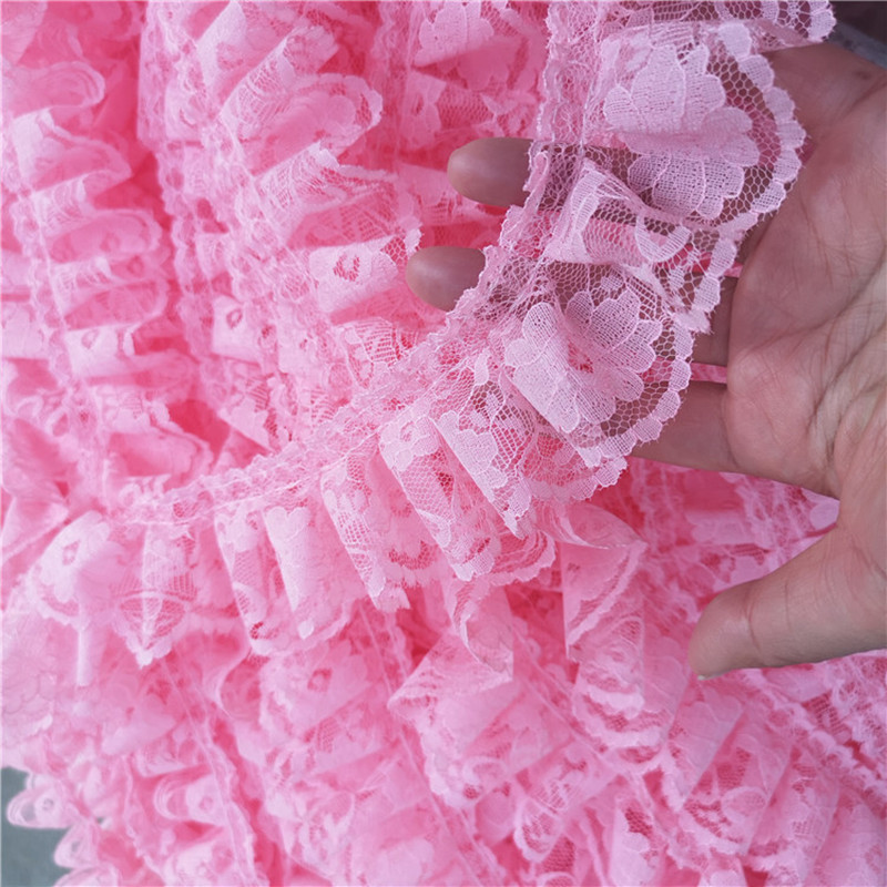 6cm Φαρδιά μονή στρώση πτυχωτό ύφασμα δαντέλας από τούλι DIY Κούκλα Pettiskirt Ρούχα για κατοικίδια Φούστα Κουρτίνα υφασμάτινη διακόσμηση σπιτιού