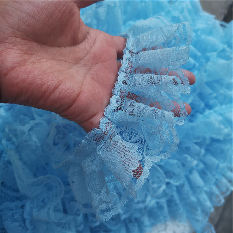 6cm Φαρδιά μονή στρώση πτυχωτό ύφασμα δαντέλας από τούλι DIY Κούκλα Pettiskirt Ρούχα για κατοικίδια Φούστα Κουρτίνα υφασμάτινη διακόσμηση σπιτιού