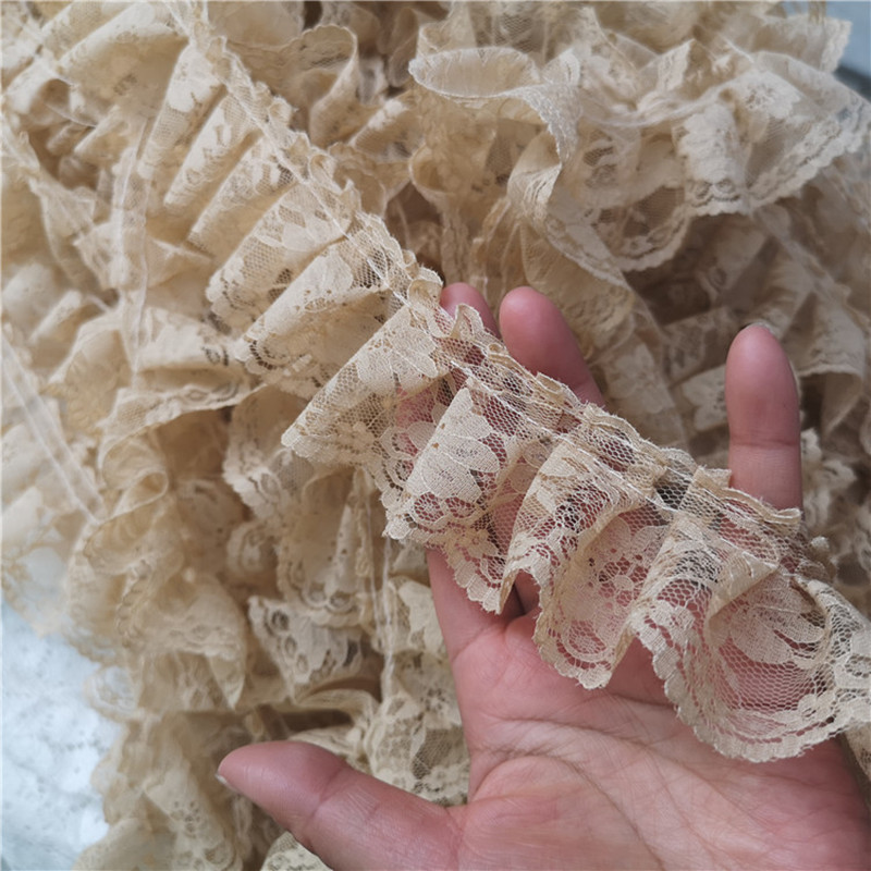 6cm Φαρδιά μονή στρώση πτυχωτό ύφασμα δαντέλας από τούλι DIY Κούκλα Pettiskirt Ρούχα για κατοικίδια Φούστα Κουρτίνα υφασμάτινη διακόσμηση σπιτιού