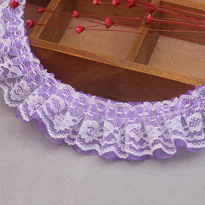 1M jaunākā kroku mežģīņu auduma lente 4cm zila violeta mežģīņu apdare DIY rozā zaļa mežģīņu materiāls Guipure amatniecības piederumi šūšana KQ40