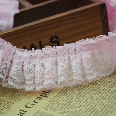 1M jaunākā kroku mežģīņu auduma lente 4cm zila violeta mežģīņu apdare DIY rozā zaļa mežģīņu materiāls Guipure amatniecības piederumi šūšana KQ40