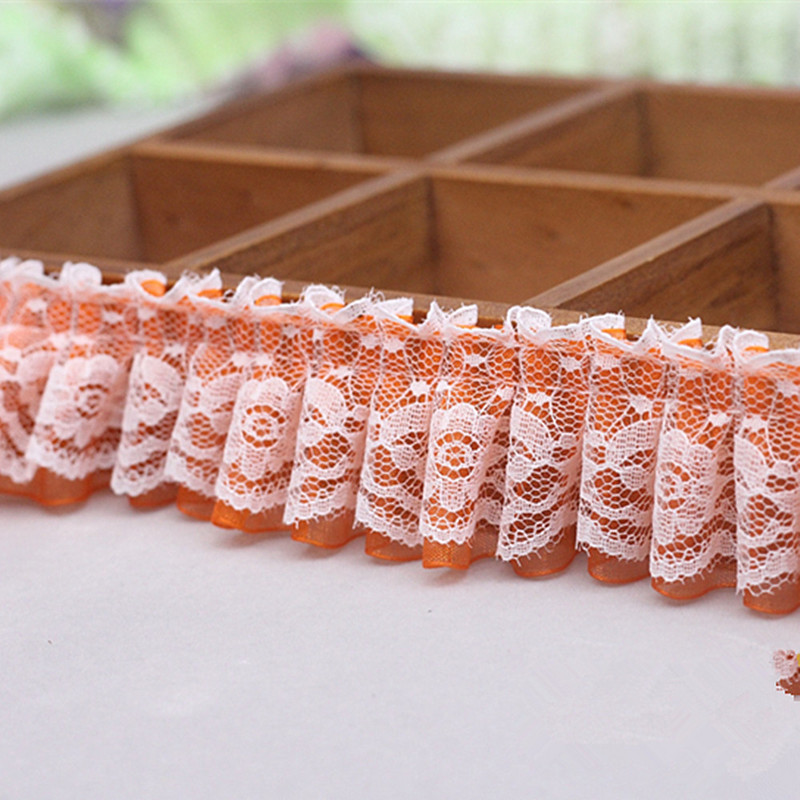 1M jaunākā kroku mežģīņu auduma lente 4cm zila violeta mežģīņu apdare DIY rozā zaļa mežģīņu materiāls Guipure amatniecības piederumi šūšana KQ40