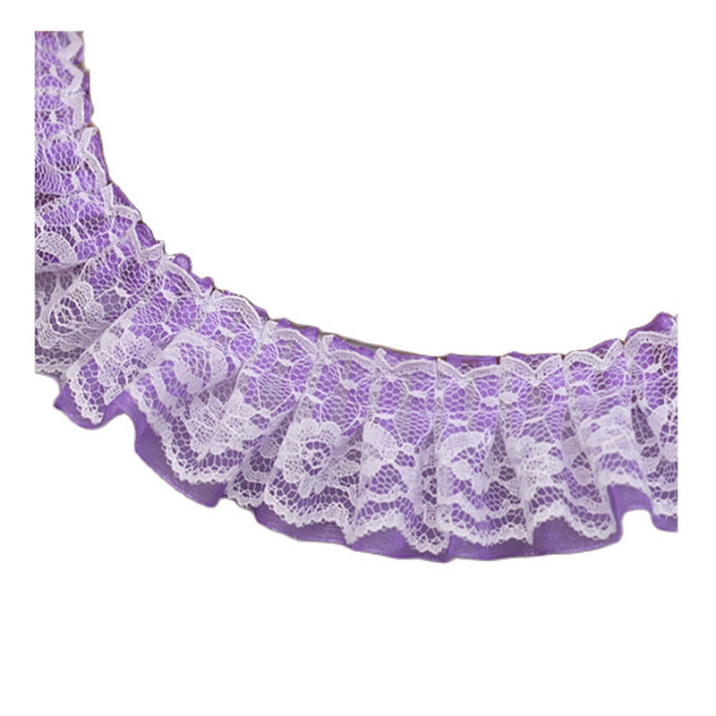 1M jaunākā kroku mežģīņu auduma lente 4cm zila violeta mežģīņu apdare DIY rozā zaļa mežģīņu materiāls Guipure amatniecības piederumi šūšana KQ40