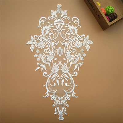 1buc 44X 26CM rochie de mireasă din raion auriu fildeș Piesă din spate din dantelă cu sferă rochie de mireasă cu dantelă din dantelă accesoriu DIY BD0301