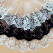 Πλάτος 11cm Μπεζ Λευκό Μαύρο Υλικό Ρούχων DIY Craft Κέντημα Γάμου Δαντέλα Διακοσμητικά Αξεσουάρ Ραπτικής Διακόσμηση σπιτιού