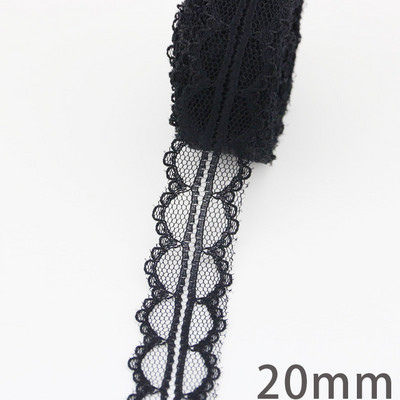 (10 jardi/rullī) Melns mežģīņu audums Siksna Dekorācija Jauks dāvanu iepakojuma materiāls