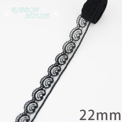 (10 jardi/rullī) Melns mežģīņu audums Siksna Dekorācija Jauks dāvanu iepakojuma materiāls