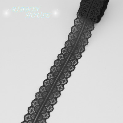 (10 jardi/rullī) Melns mežģīņu audums Siksna Dekorācija Jauks dāvanu iepakojuma materiāls