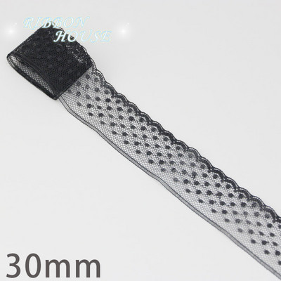 (10 jardi/rullī) Melns mežģīņu audums Siksna Dekorācija Jauks dāvanu iepakojuma materiāls