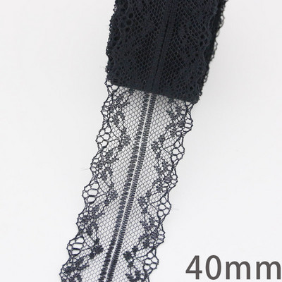 (10 jardi/rullī) Melns mežģīņu audums Siksna Dekorācija Jauks dāvanu iepakojuma materiāls