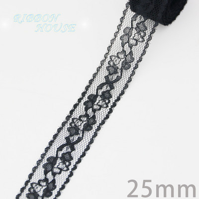 (10 jardi/rullī) Melns mežģīņu audums Siksna Dekorācija Jauks dāvanu iepakojuma materiāls