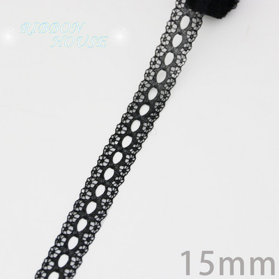 (10 jardi/rullī) Melns mežģīņu audums Siksna Dekorācija Jauks dāvanu iepakojuma materiāls