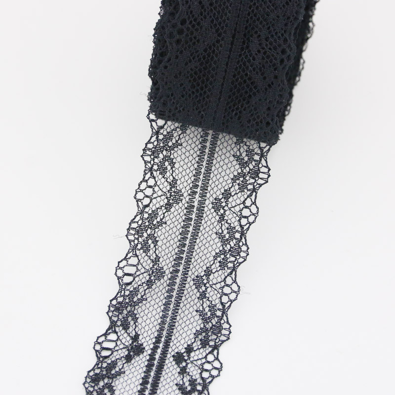 (10 jardi/rullī) Melns mežģīņu audums Siksna Dekorācija Jauks dāvanu iepakojuma materiāls