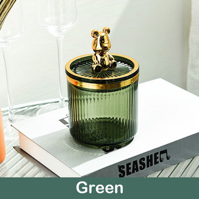 Cute Bear vates spilventiņu turētājs vates tamponu stieņu uzglabāšanas kaste Kosmētika Rotaslietas Vannas istaba Qtip Aplauzuma konteiners Lūpu krāsas organizatora kaste