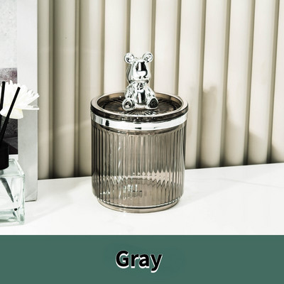 Cute Bear vates spilventiņu turētājs vates tamponu stieņu uzglabāšanas kaste Kosmētika Rotaslietas Vannas istaba Qtip Aplauzuma konteiners Lūpu krāsas organizatora kaste