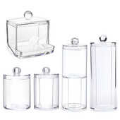 Vatipulga hoiukarbi meigikorraldajad Qtip konteineri kosmeetika väikeste vahetustega ehete säilituskarp bambusest kaanega purgi kodune hoiustamine