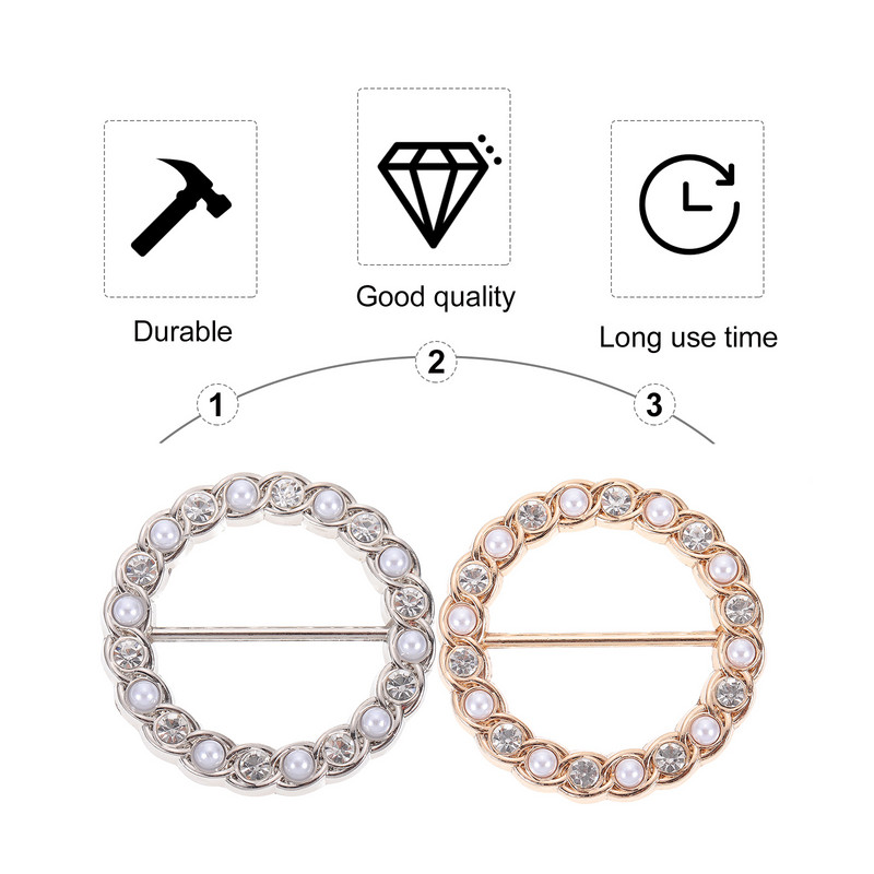 2 бр. Ризи с къс ръкав Щипка за дрехи Алуминиева тениска Катарами Шал Пръстен Пръстени Универсална мода