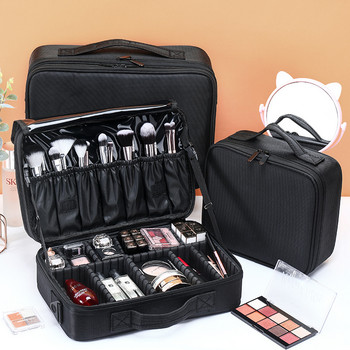 Комплекти за грим с голям капацитет Пътна козметична чанта за дамска преносима козметика Куфар за красота Куфари за инструменти за нокти Органайзер за червило