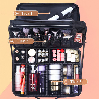 Комплекти за грим с голям капацитет Пътна козметична чанта за дамска преносима козметика Куфар за красота Куфари за инструменти за нокти Органайзер за червило