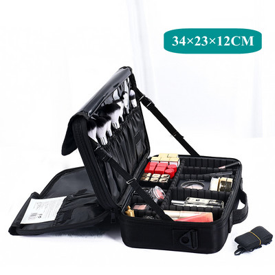 Lielas ietilpības aplauzuma komplekti ceļojumu kosmētikas soma sieviešu pārnēsājamai kosmētikas somiņai.