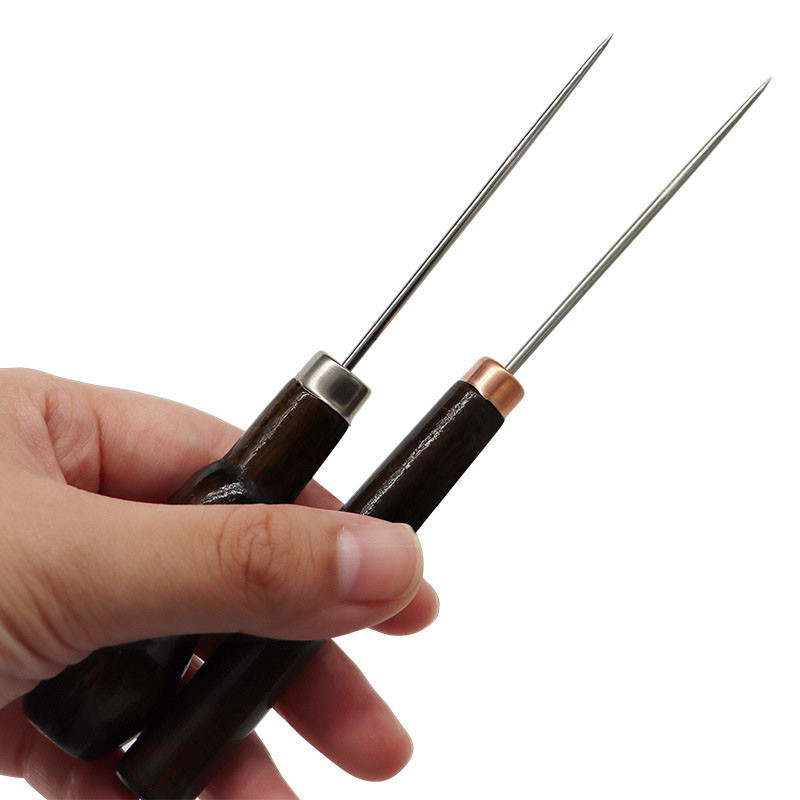 2/3Gb Profesionāla ādas koka roktura zīle DIY instrumenti ādas amatniecībai šūšanai šūšanas piederumi šūšanas izšūšanai