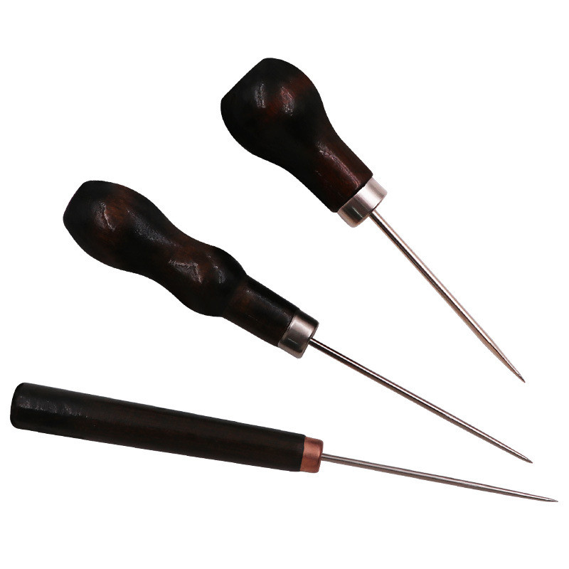 2/3Gb Profesionāla ādas koka roktura zīle DIY instrumenti ādas amatniecībai šūšanai šūšanas piederumi šūšanas izšūšanai