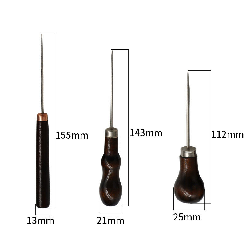 2/3Gb Profesionāla ādas koka roktura zīle DIY instrumenti ādas amatniecībai šūšanai šūšanas piederumi šūšanas izšūšanai