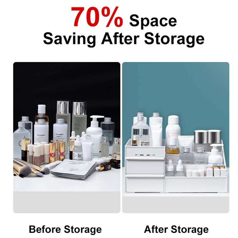 Kosmetikos laikymo dėžutė Didelės talpos makiažo stalčiaus laikiklis papuošalų nagų lako makiažo talpyklė staliniams kompiuteriams smulkmenų laikymo dėžutės