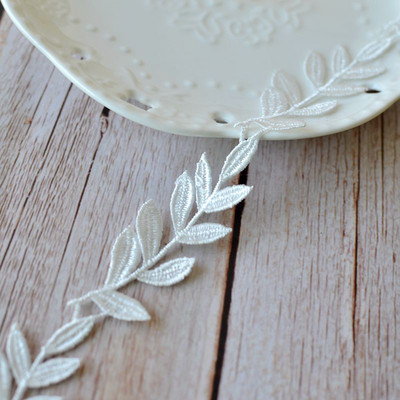 1 Yards Υψηλής Ποιότητας Guipure Δαντέλα Κέντημα Βαμβακερή Δαντέλα Ύφασμα Τούλι Φύλλα Λουλούδι Δαντέλες Υφάσματα Ράψιμο Απλικέ Γάμου Δαντέλα QZ41