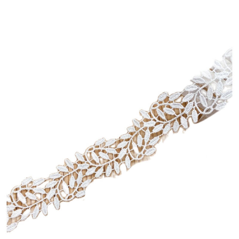 1 Yards Υψηλής Ποιότητας Guipure Δαντέλα Κέντημα Βαμβακερή Δαντέλα Ύφασμα Τούλι Φύλλα Λουλούδι Δαντέλες Υφάσματα Ράψιμο Απλικέ Γάμου Δαντέλα QZ41