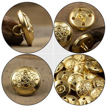 Копчета Копче Метални златни шевни дънки Винтидж дънков блейзър Костюм Палто Месинг Декоративни мъжки резервни униформи Висок пуловер