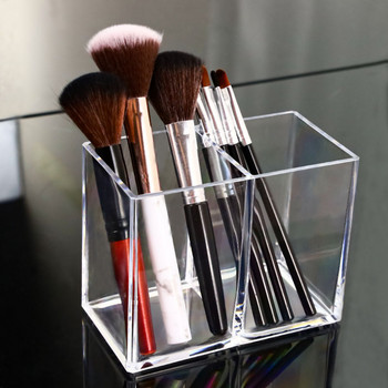 Επιτραπέζιο μολύβι Organizer Brush Organizer Acrylic Θήκη καλλυντικών πινέλων με 4 θέσεις Θήκη μακιγιάζ Clear Make Up Brush Storage Rack