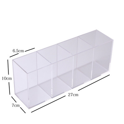 Darbvirsmas zīmuļu organizētājs otu organizētājs akrila 4 spraugu kosmētikas otu turētājs grima organizētājs caurspīdīgs kosmētikas otu uzglabāšanas statīvs