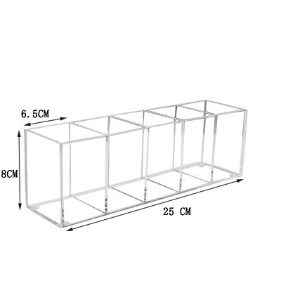 Darbvirsmas zīmuļu organizētājs otu organizētājs akrila 4 spraugu kosmētikas otu turētājs grima organizētājs caurspīdīgs kosmētikas otu uzglabāšanas statīvs