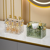 Vannas istabas glabāšanas kaste Taisnstūrveida galddatora kosmētikas uzglabāšanas groza rokturis, saliekams grims organizators, lūpu krāsu konteiners