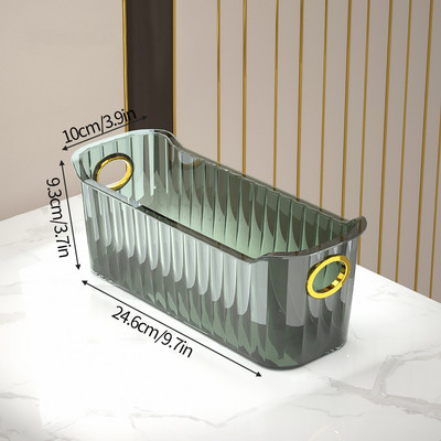 Vannas istabas glabāšanas kaste Taisnstūrveida galddatora kosmētikas uzglabāšanas groza rokturis, saliekams grims organizators, lūpu krāsu konteiners