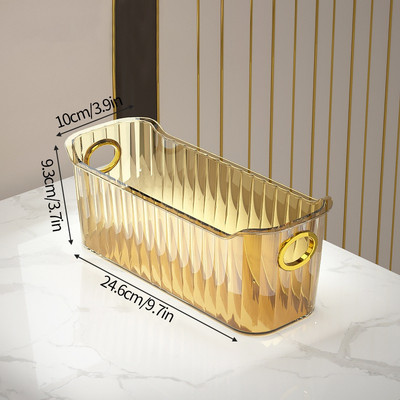 Vannas istabas glabāšanas kaste Taisnstūrveida galddatora kosmētikas uzglabāšanas groza rokturis, saliekams grims organizators, lūpu krāsu konteiners