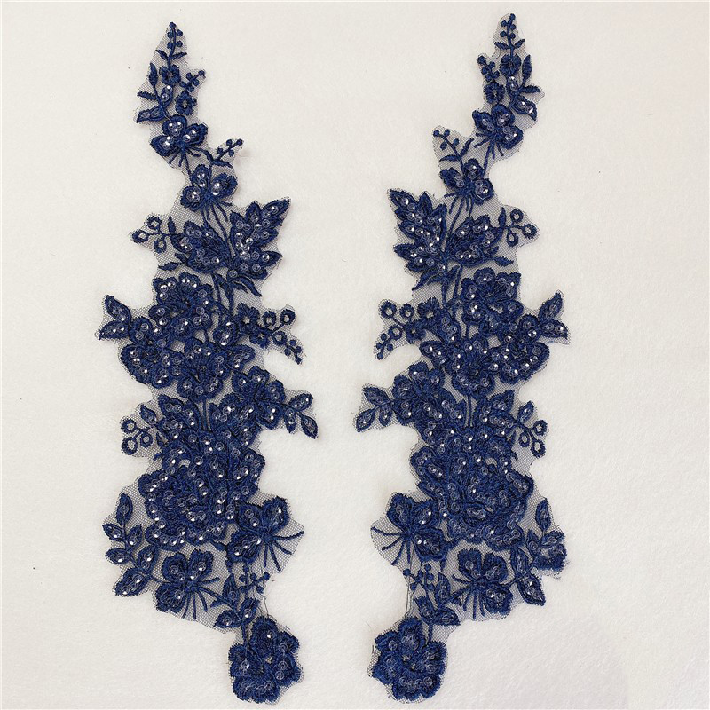 2 vnt blizgučiais gėlių siuvinėjimo pleistrai nuotakos nėrinių aplikacijos siuvimo audinys Raudona žalia auksinė auksinė vestuvinė suknelė 9x34cm