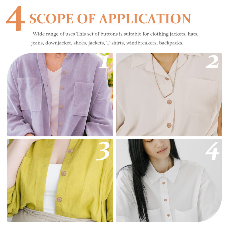 Pogas Metāla pogas Mētelis Šūšana Apģērbi Diy Jaka Dobs krekls Nomaiņa Uzvalks Apaļš Džinsi Craft Gold Vintage Blazer Retro