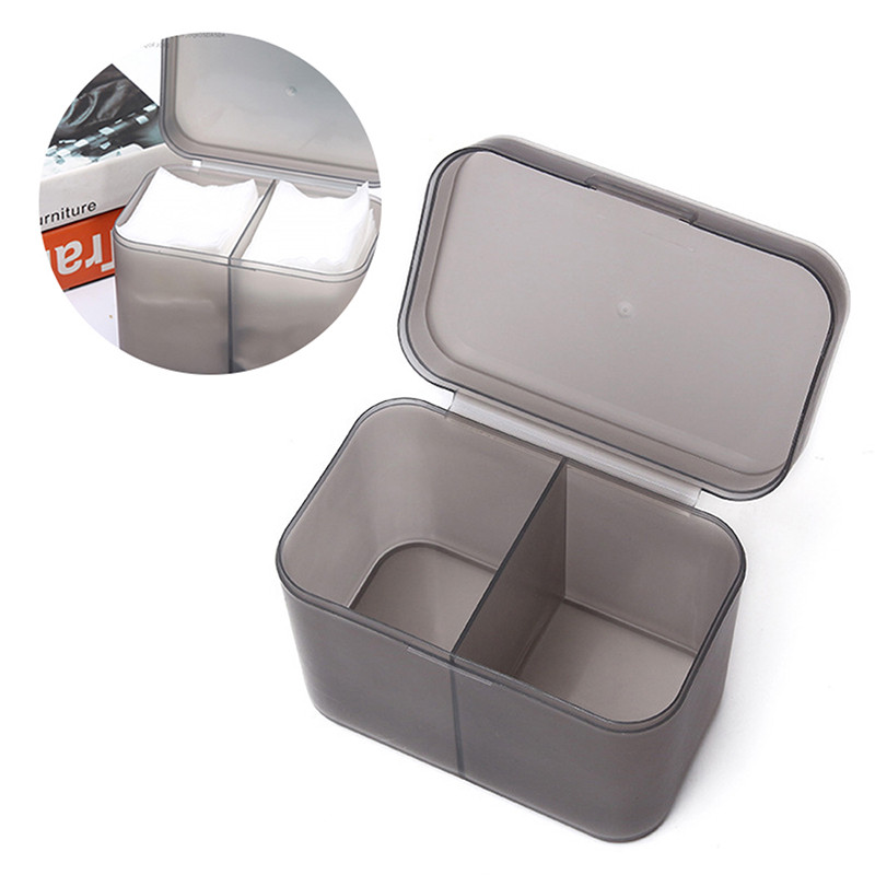 Vatos pagalvėlės tamponu nagams skirtos servetėlės Makiažo šepetėliai Organizatorius laikymo dėžutės laikiklis konteinerio dėklas Nepriklausomas dvigubas skyrius