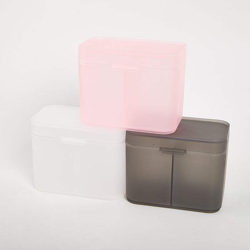 Vatos pagalvėlės tamponu nagams skirtos servetėlės Makiažo šepetėliai Organizatorius laikymo dėžutės laikiklis konteinerio dėklas Nepriklausomas dvigubas skyrius