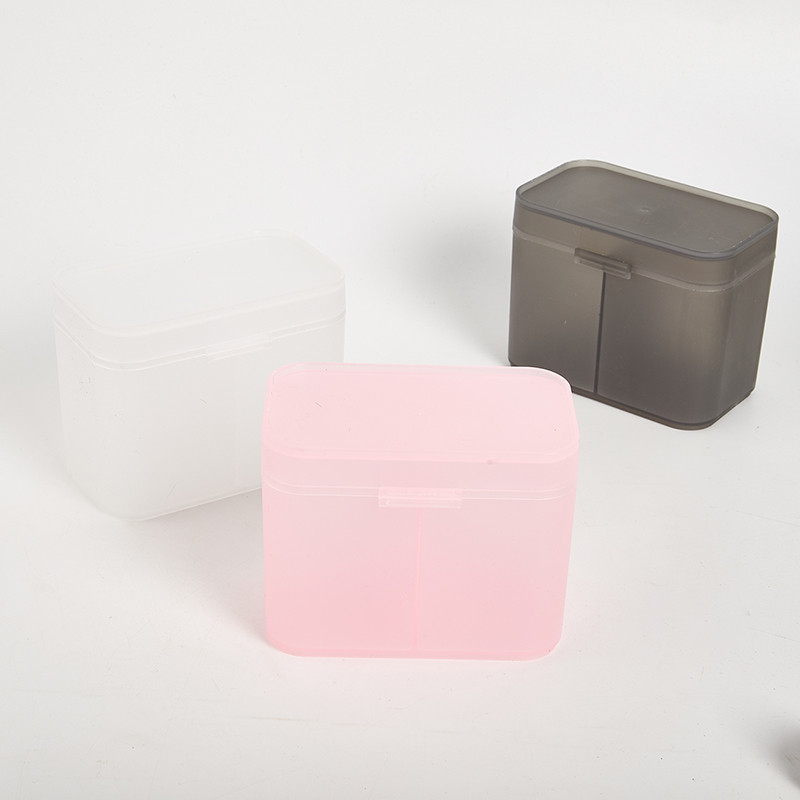 Vatos pagalvėlės tamponu nagams skirtos servetėlės Makiažo šepetėliai Organizatorius laikymo dėžutės laikiklis konteinerio dėklas Nepriklausomas dvigubas skyrius