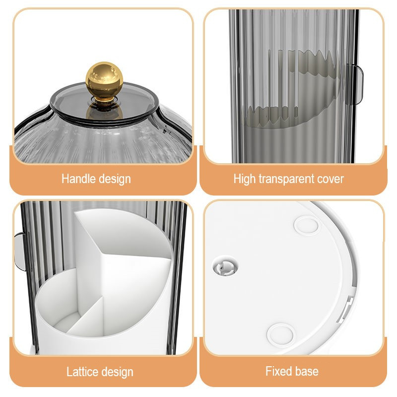 Darbvirsmas kosmētikas otu uzglabāšanas spainis 360° Rotējošais kosmētikas otu turētājs Pārnēsājams darbvirsmas kosmētikas organizētājs Lūpu krāsas organizators